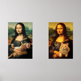 Mona Lisa houdt haar katten vast Muurkunst Sets