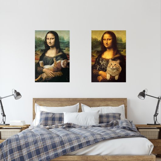 Mona Lisa houdt haar katten vast Muurkunst Sets (Slaapkamer)