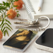 Mona Lisa houdt haar neus nummer 2 Sleutelhanger (Voorkant Rechts)