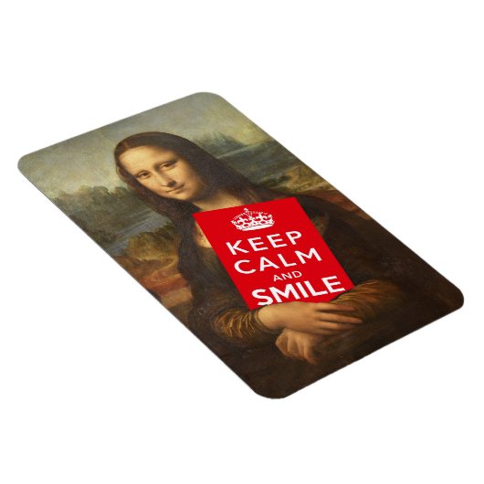 Mona Lisa houdt kalm en glimlacht Magneet (Rechterzijde)