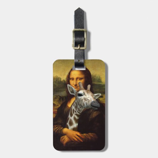 Mona Lisa houdt van Giraffes Bagagelabel (Voorkant verticaal)