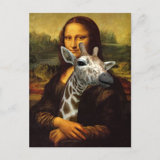 Mona Lisa houdt van Giraffes Briefkaart (Voorkant)