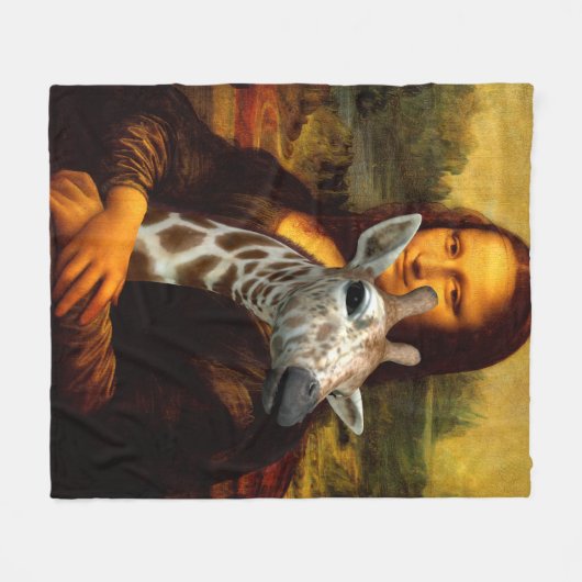 Mona Lisa houdt van Giraffes Fleece Deken (Voorkant (Horizontaal))