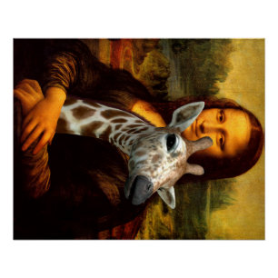 Mona Lisa houdt van Giraffes Poster
