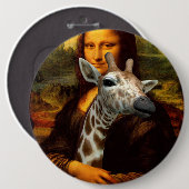 Mona Lisa houdt van Giraffes Ronde Button 6,0 Cm (Voorkant /achterkant)