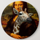 Mona Lisa houdt van Giraffes Ronde Button 6,0 Cm (Voorkant)