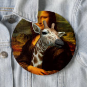 Mona Lisa houdt van Giraffes Ronde Button 6,0 Cm (In situ)