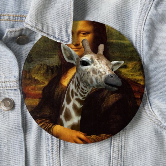 Mona Lisa houdt van Giraffes Ronde Button 6,0 Cm (In situ)