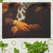 Mona Lisa houdt van Giraffes Theedoek (Gevouwen)