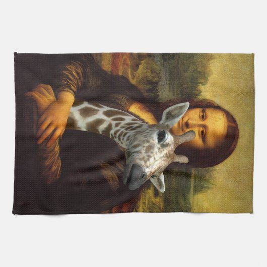 Mona Lisa houdt van Giraffes Theedoek (Horizontaal)