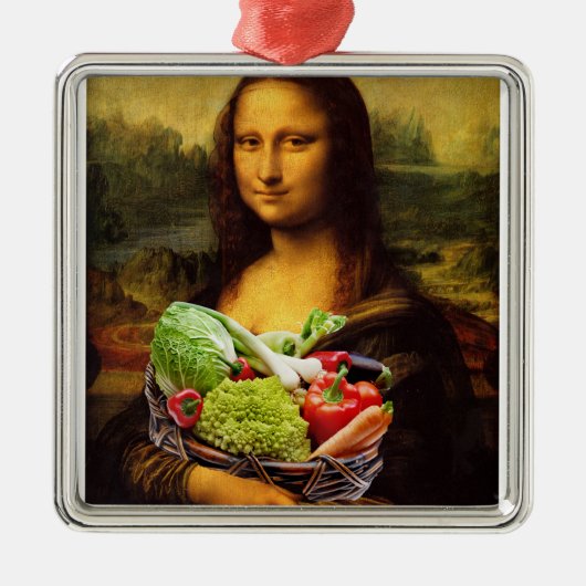 Mona Lisa houdt van groenten Metalen Ornament (Voorkant)