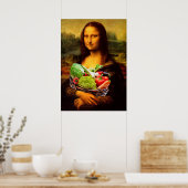Mona Lisa houdt van groenten Poster (Keuken)