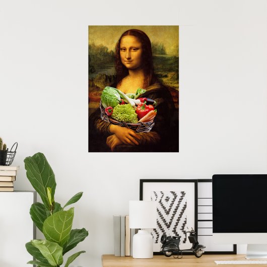 Mona Lisa houdt van groenten Poster (Thuiskantoor)