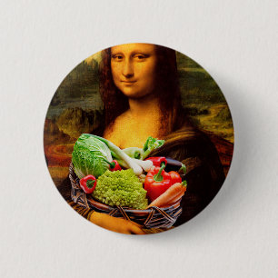 Mona Lisa houdt van groenten Ronde Button 5,7 Cm