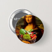 Mona Lisa houdt van groenten Ronde Button 5,7 Cm (Voorkant /achterkant)