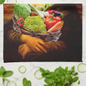Mona Lisa houdt van groenten Theedoek (Gevouwen)