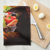 Mona Lisa houdt van groenten Theedoek (Quarter Fold)