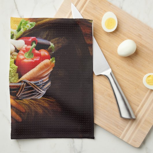 Mona Lisa houdt van groenten Theedoek (Quarter Fold)