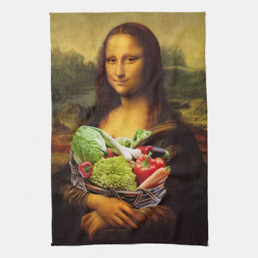 Mona Lisa houdt van groenten Theedoek (Verticaal)