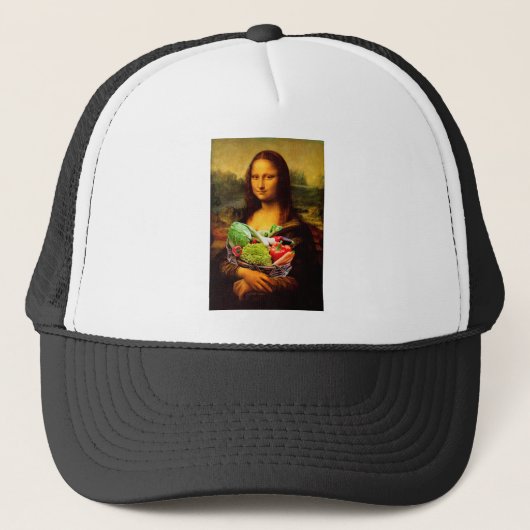 Mona Lisa houdt van groenten Trucker Pet (Voorkant)
