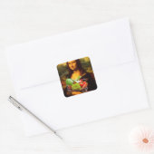 Mona Lisa houdt van groenten Vierkante Sticker (Envelop)