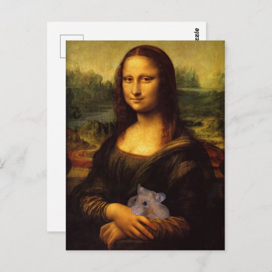 Mona Lisa houdt van haar Hamster Briefkaart (Voorkant / Achterkant)