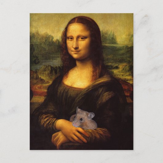 Mona Lisa houdt van haar Hamster Briefkaart (Voorkant)