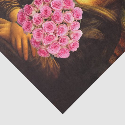 Mona Lisa houdt van roze rozen Tissuepapier (Detail)