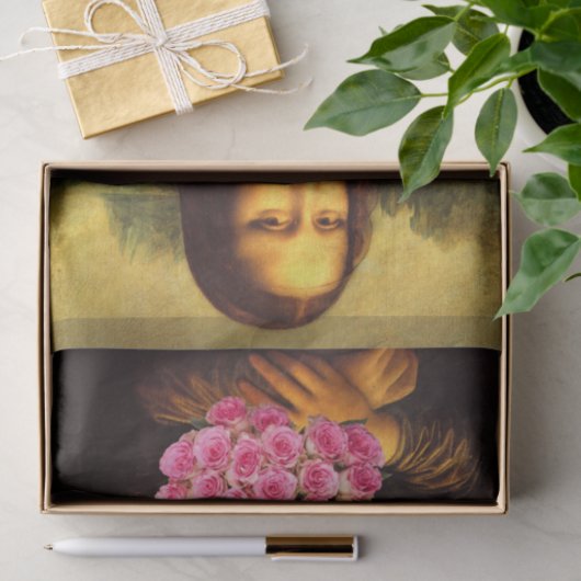 Mona Lisa houdt van roze rozen Tissuepapier (Geschenk)