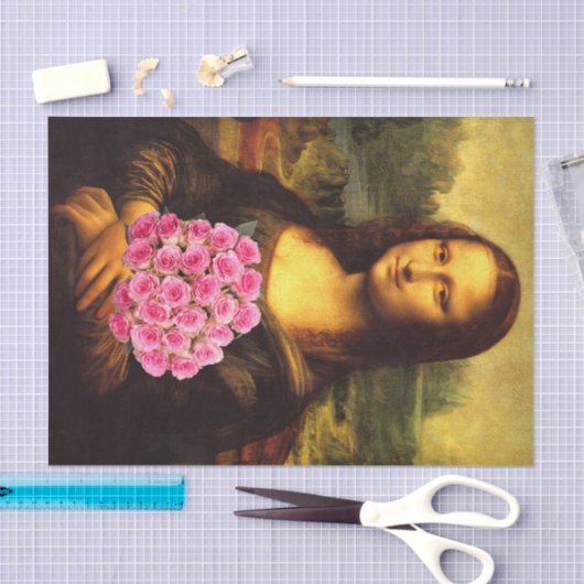 Mona Lisa houdt van roze rozen Tissuepapier (Craft)