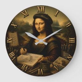 Mona Lisa Illustrator Funny Artist Studio  Grote Klok