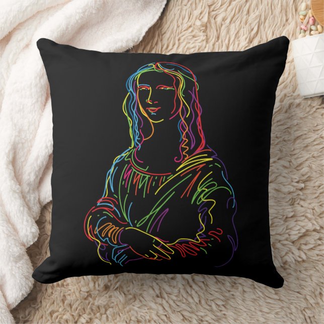 Mona Lisa in Abstract Kussen (Deken)