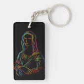 Mona Lisa in Abstracte vorm Sleutelhanger (achterkant)