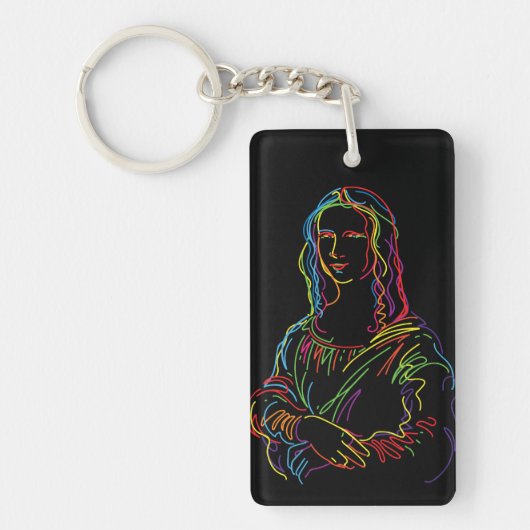 Mona Lisa in Abstracte vorm Sleutelhanger (Voorkant)