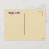 Mona Lisa  in beanie  - Happy 2026 Feestdagenkaart (Achterkant)