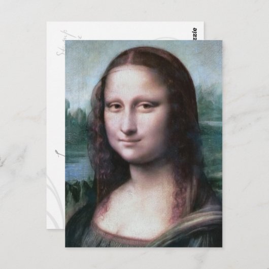 Mona Lisa in detail door het Leonardo da Vinci-bri Briefkaart (Voorkant / Achterkant)