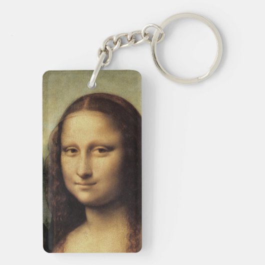 Mona Lisa in detail door Leonardo da Vinci Sleutelhanger (achterkant)