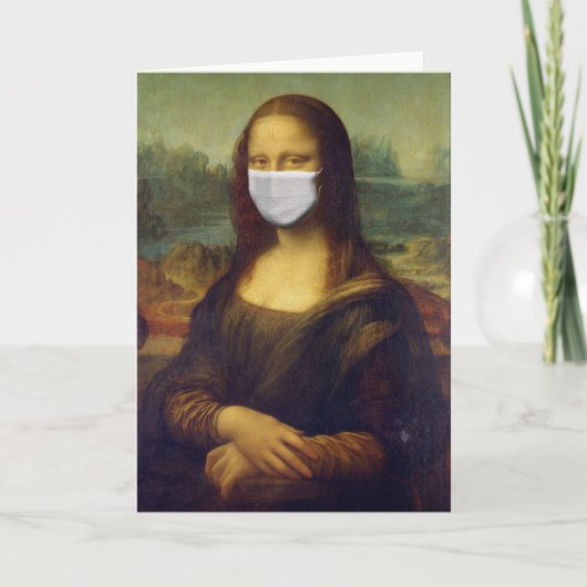 Mona lisa in een chirurgisch masker leonardo da Vi Kaart (Voorkant)