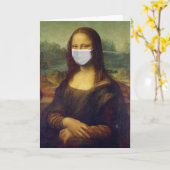 Mona lisa in een chirurgisch masker leonardo da Vi Kaart (Gele Bloem)