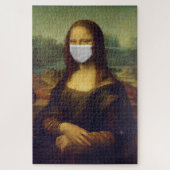 Mona lisa in een chirurgisch masker leonardo da vi legpuzzel (Verticaal)