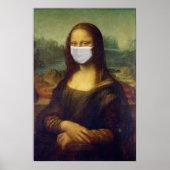 Mona lisa in een chirurgisch masker leonardo da Vi Poster (Voorkant)