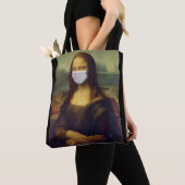 Mona lisa in een chirurgisch masker leonardo da Vi Tote Bag (Dichtbij)