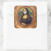 Mona lisa in een chirurgisch masker leonardo da Vi Vierkante Sticker (Tas)