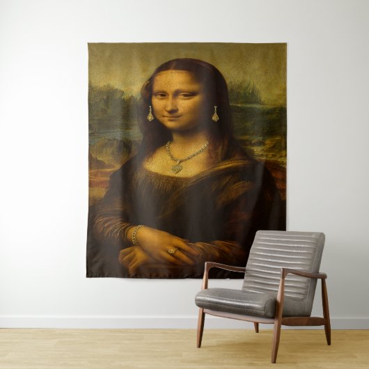 Mona Lisa in Goud Wandkleed (In situ)