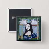 Mona Lisa in het land Vierkante Button 5,1 Cm (Voorkant /achterkant)
