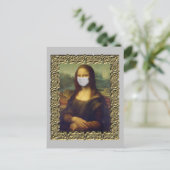 Mona Lisa in het mondkapje Covid 2020 Briefkaart (Staand voorkant)