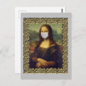 Mona Lisa in het mondkapje Covid 2020 Briefkaart (Voorkant / Achterkant)