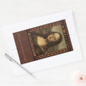 Mona Lisa in leesbril (gepersonaliseerd) Rechthoekige Sticker (Envelop)