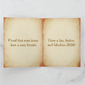 Mona Lisa in muts - Gelukkig 2026 Kaart (Binnen)