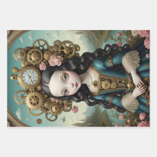 Mona Lisa in steampunk popversie Inpakpapier Vel (Voorkant 2)